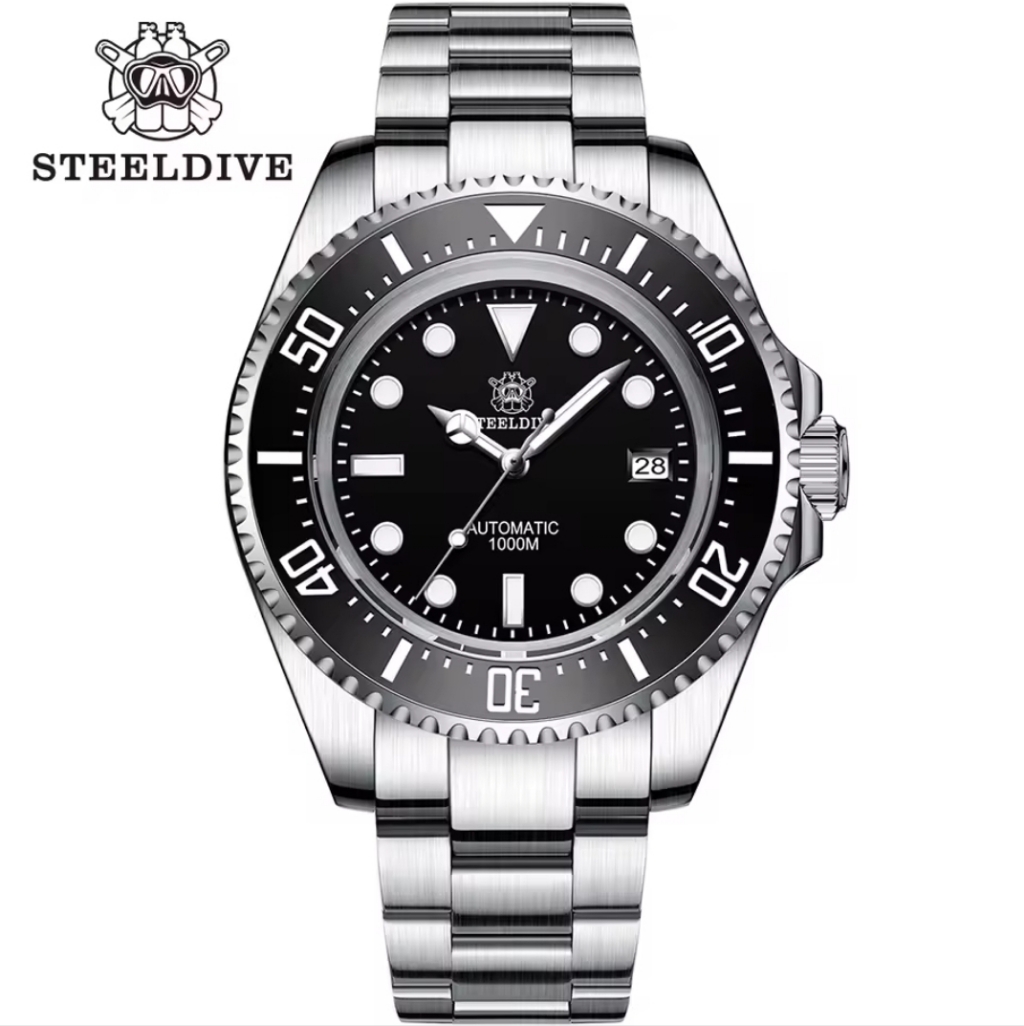 Steeldive Watch Sd1964 Seiko Nh35 Ar Sapphire Black Dial Ceramic Bezel 1000m New